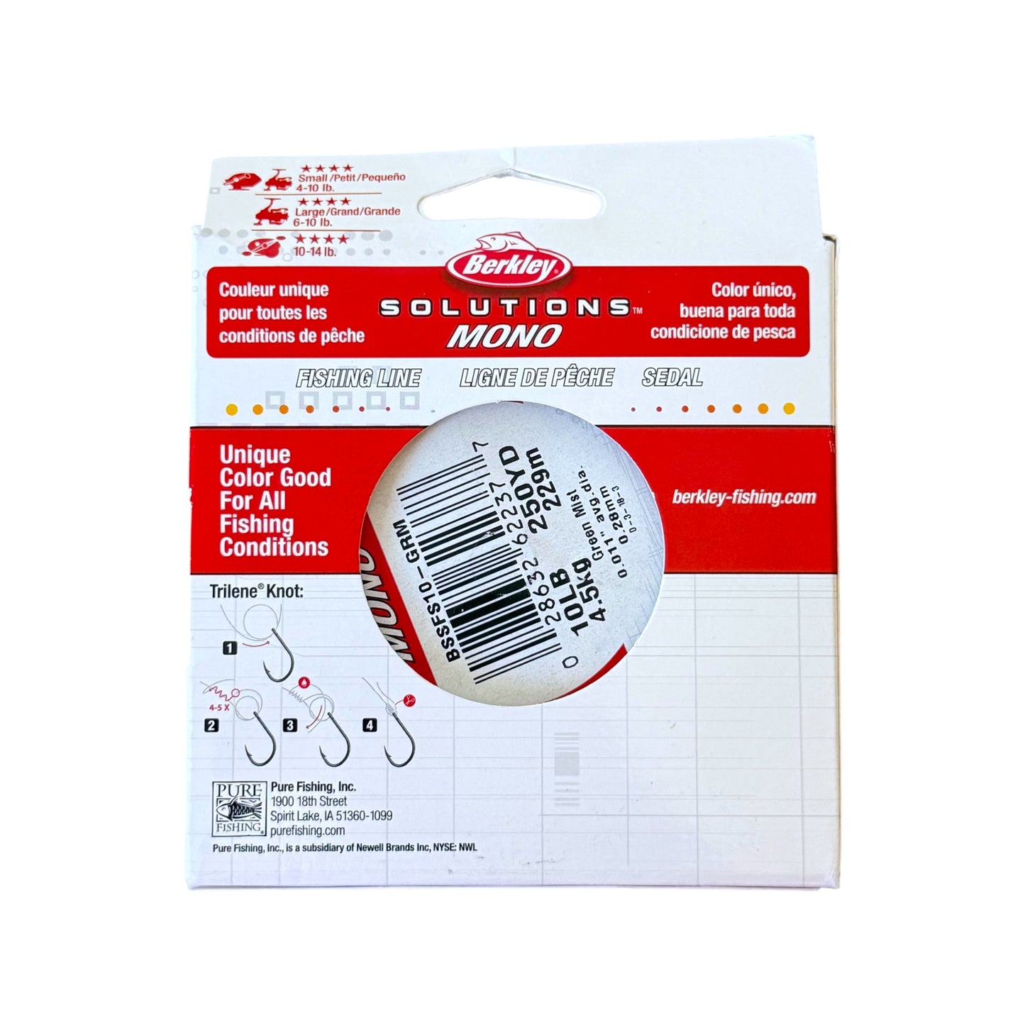 Berkley Solutions Mono fishing line packaging on a white background