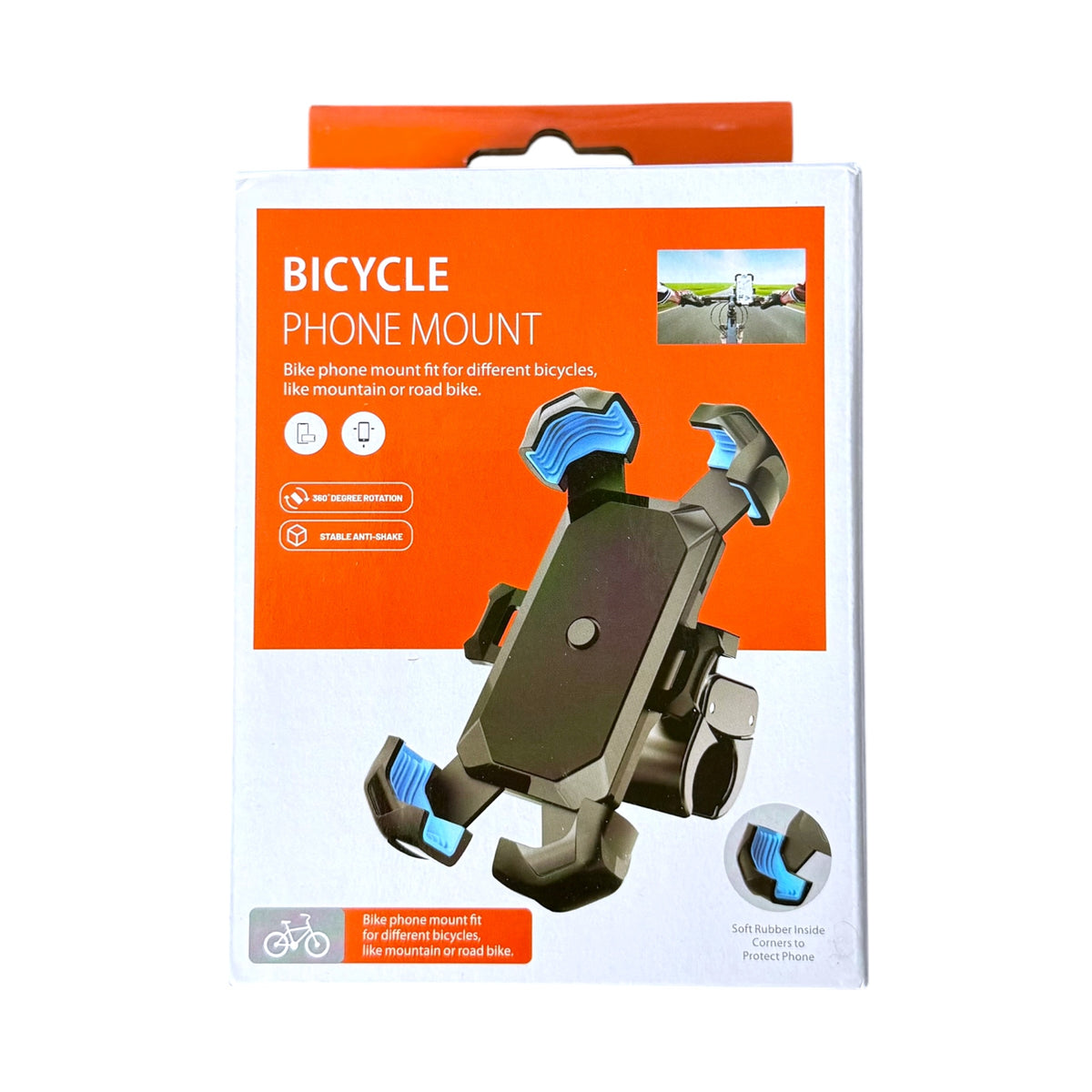 Bicycle Phone Mount in its retail packaging, shown on a white background