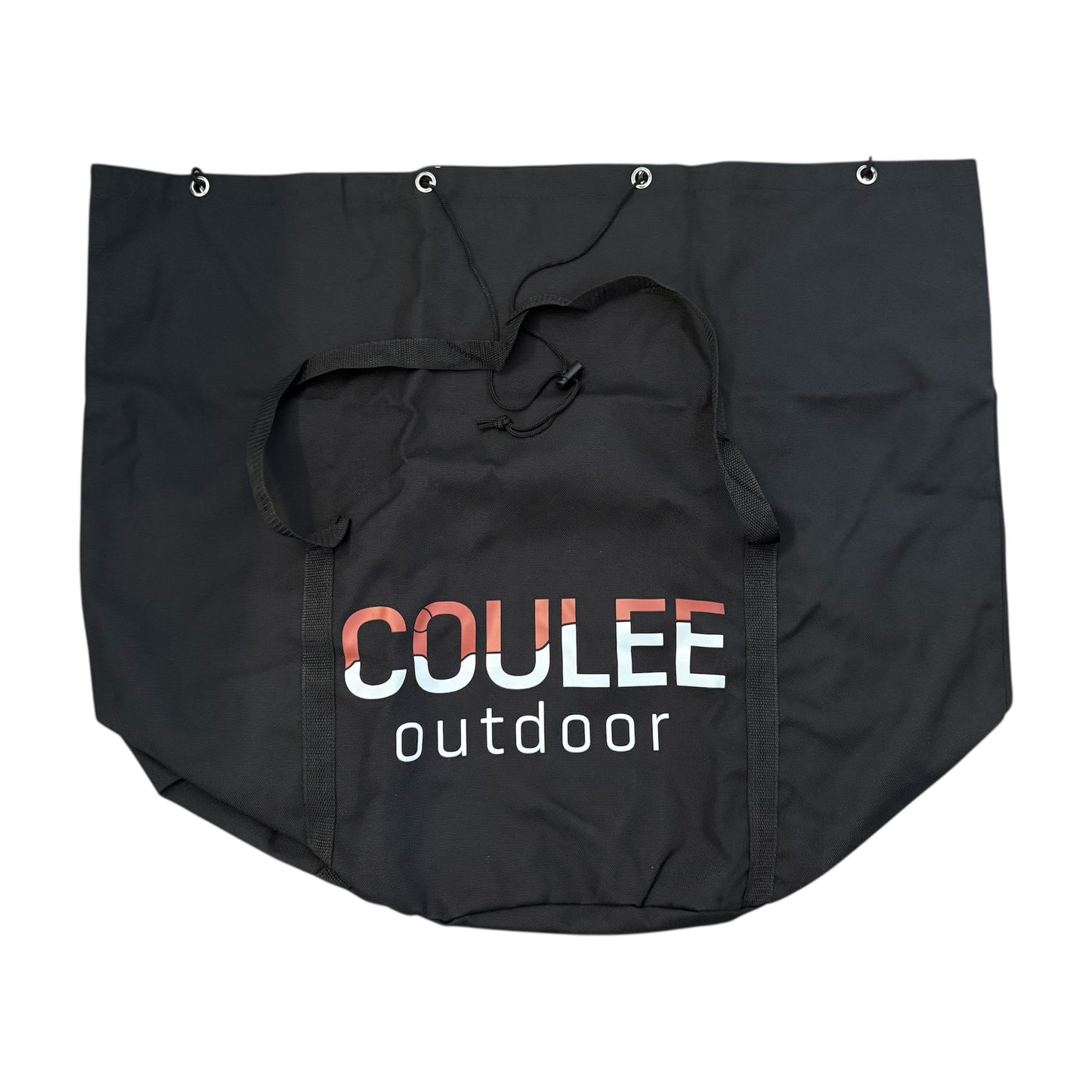 Black bag with 'Coulee Outdoor' logo on a white background