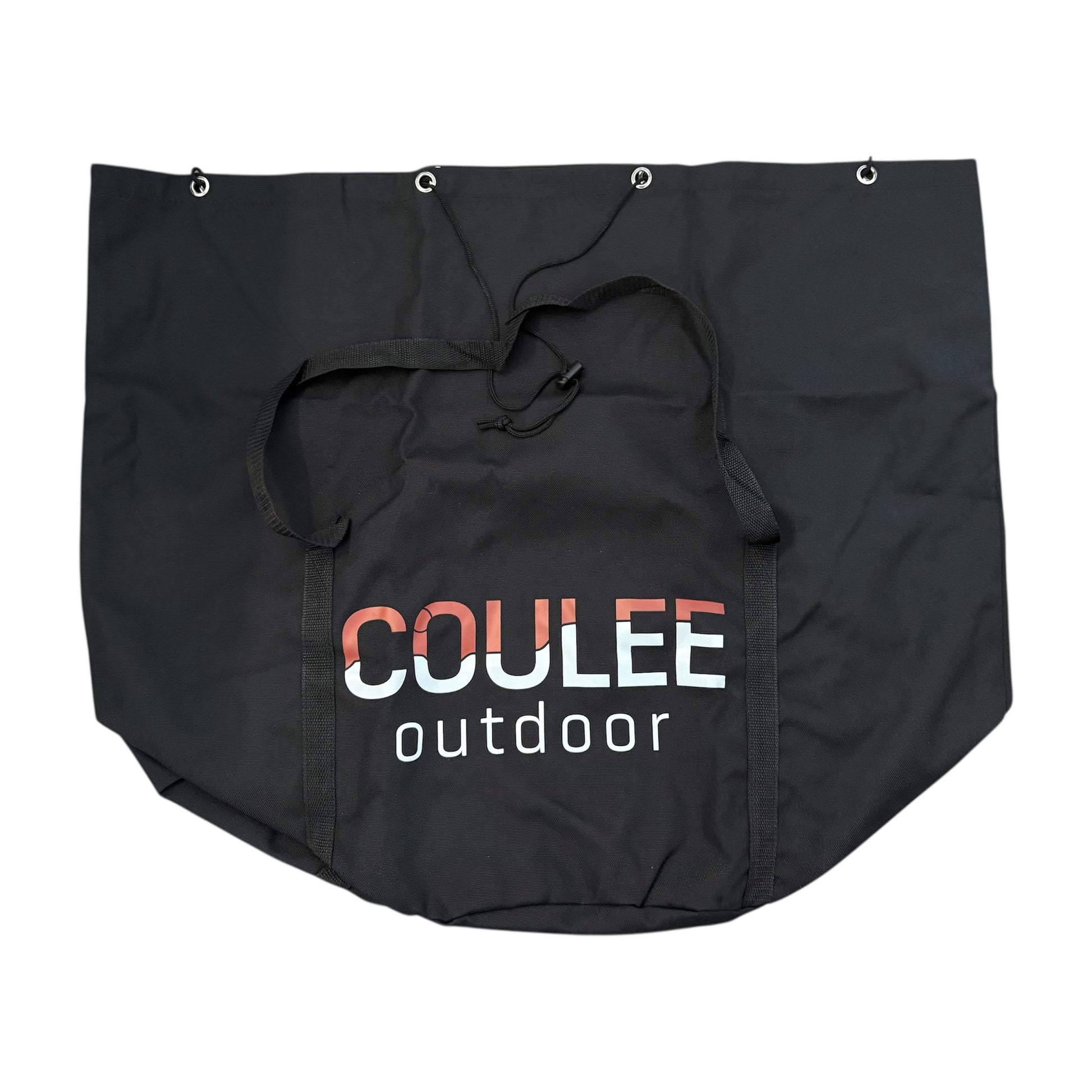 Black bag with 'Coulee Outdoor' logo on a white background