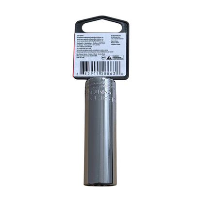 Metal socket tool with a brand label on a white background