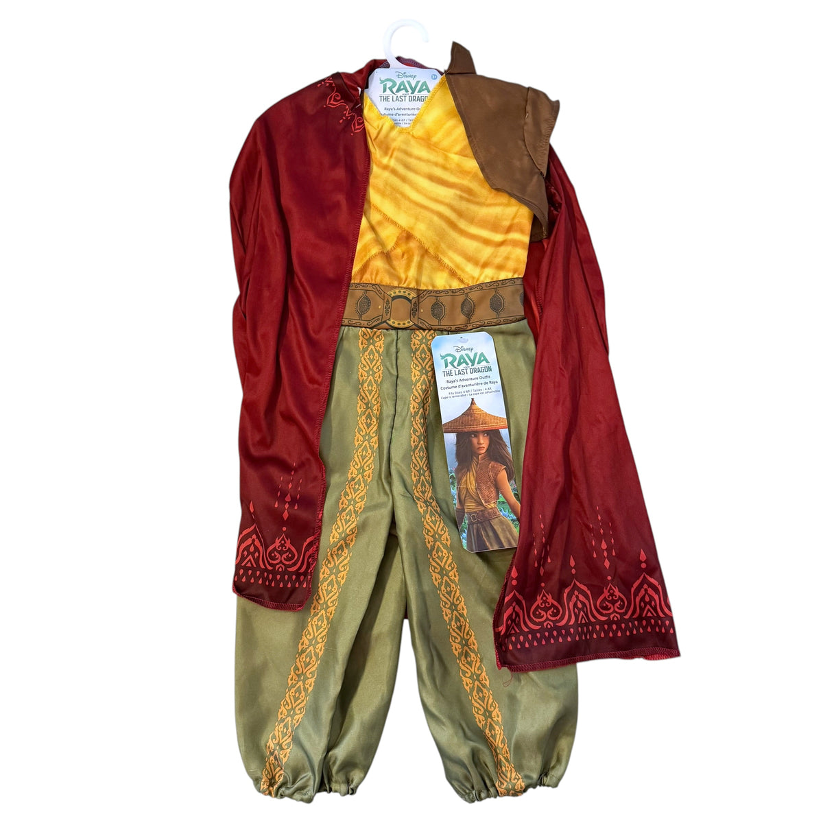 Disney Raya & The Last Dragon Adventure Outfit shown in retail packaging on a white background