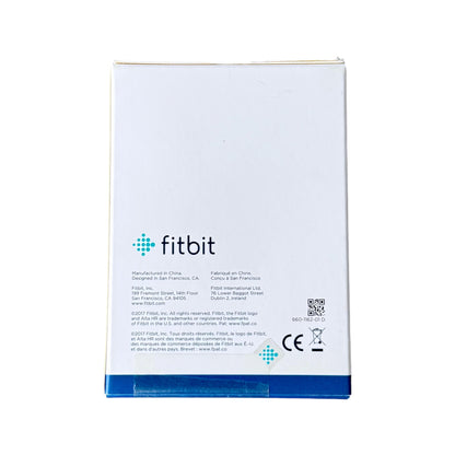 Back of a retail box for a Fitbit Charging Cable for Alta HR. Shown on a white background.