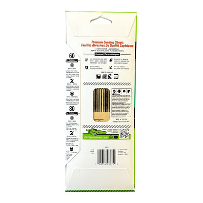 Package of premium sanding sheets with a hanger hook on a white background