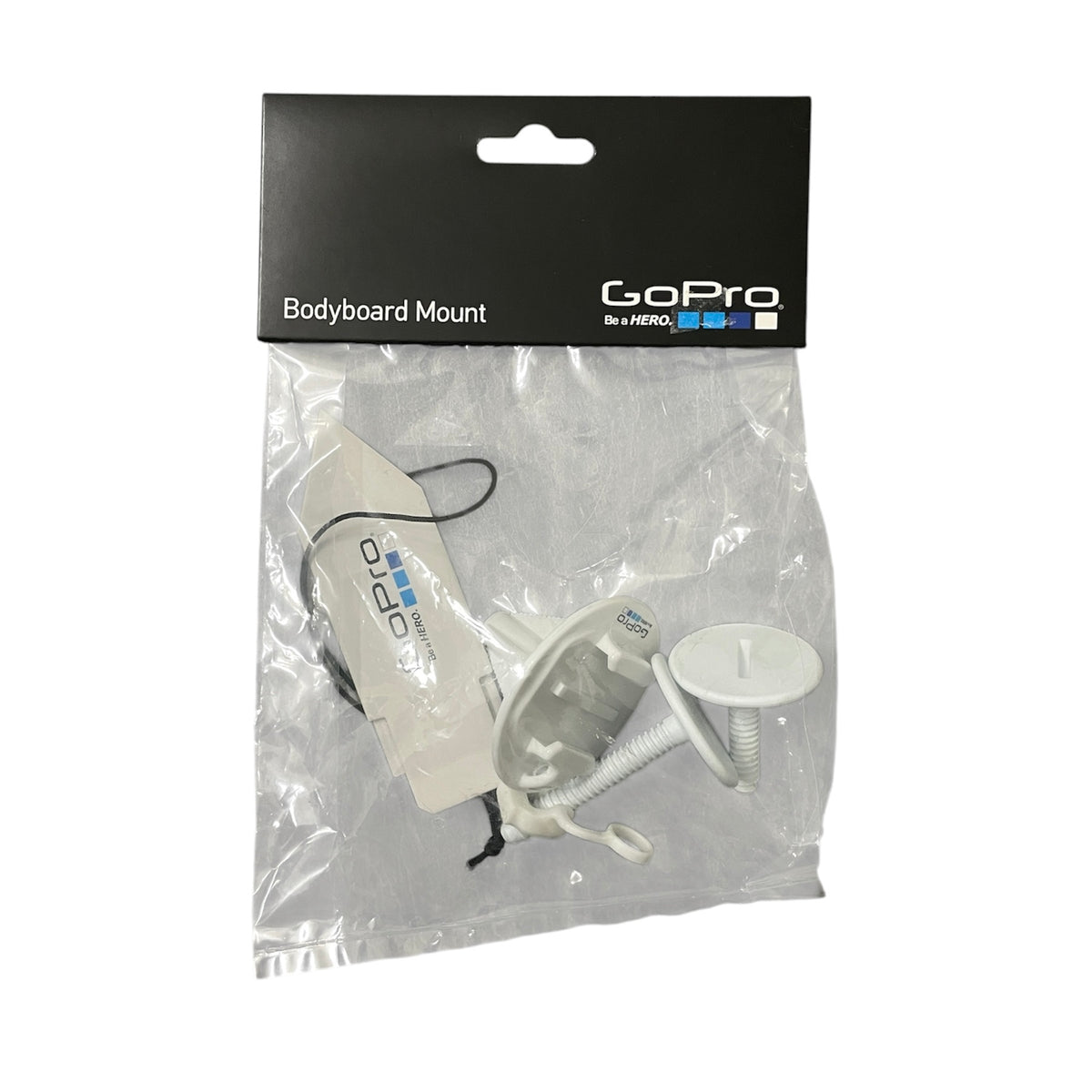 GoPro bodyboard mount in clear packaging with black GoPro label