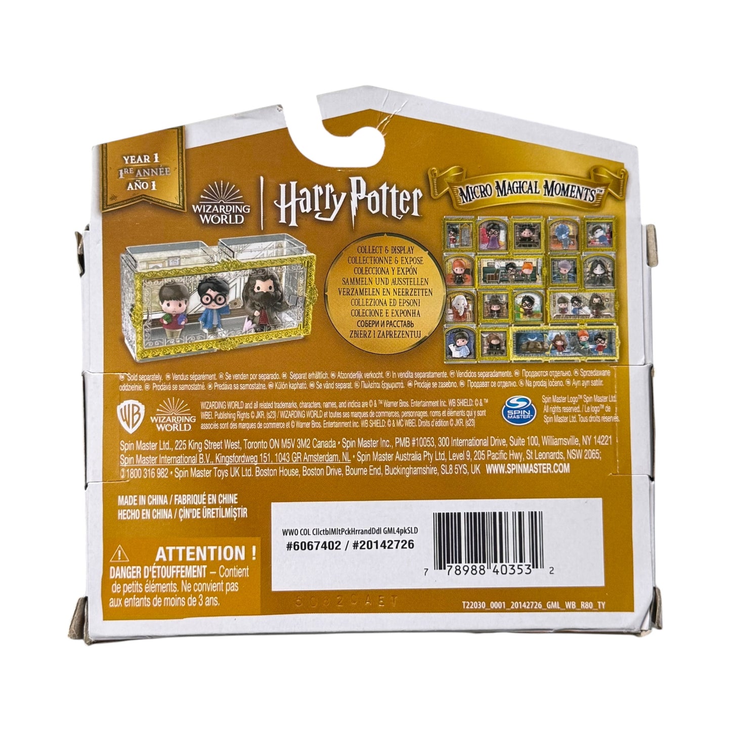 A Harry Potter Micro Magical Moments Action Figures Set in retail packaging. Shown on a white background.