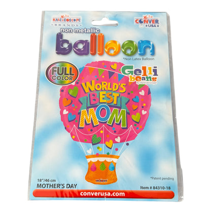 'World's Best Mom' Hot Air Balloon 18" Decorative Mother's Day Balloon