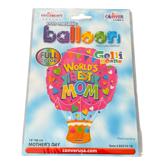 'World's Best Mom' Hot Air Balloon 18" Decorative Mother's Day Balloon