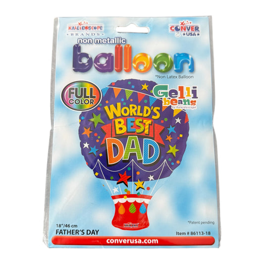 'World's Best Dad' Hot Air Balloon 18" Decorative Father's Day Balloon