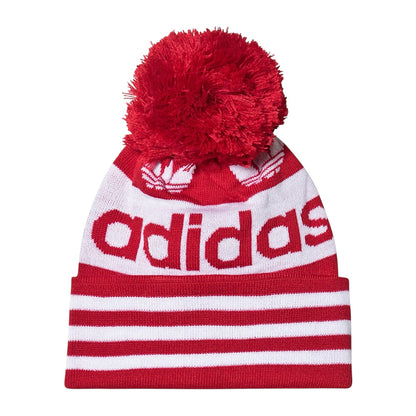 Red Stripe Pom Beanie
