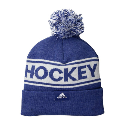 Blue Pompom Hockey Beanie