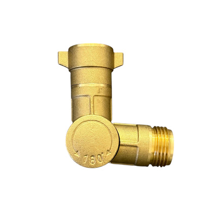 180° Solid Brass Rotating Elbow Connector Garden Hose Adapter