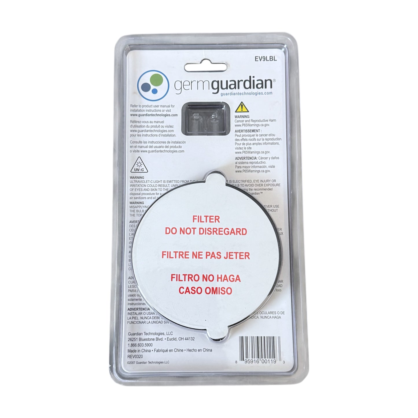 GermGuardian Replacement Bulb and Filter for GG3000 & EV9102 Air Sanitizers