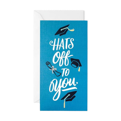 "Hats Off To You" Hallmark Graduation Money Holder Card & Envelope