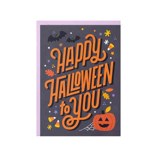 "Happy Halloween to You" Hallmark Halloween Card & Envelope