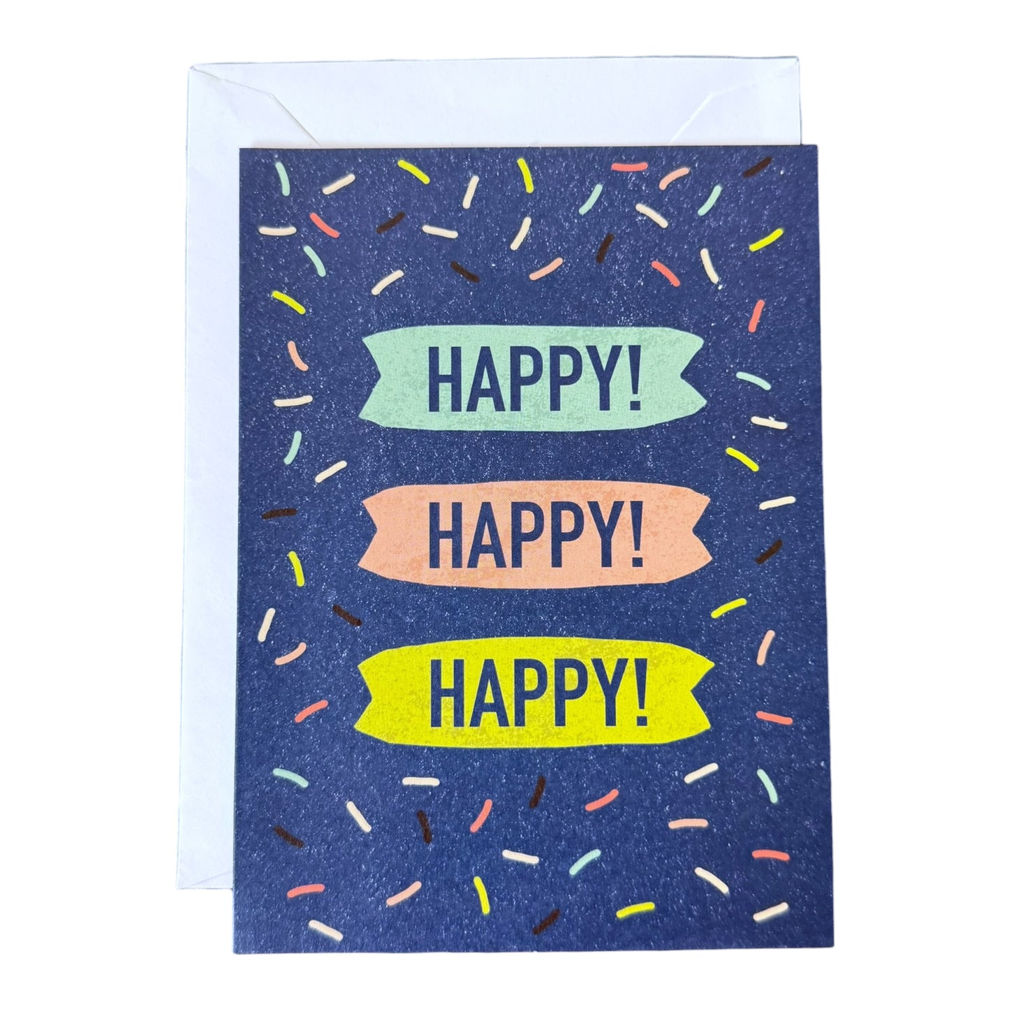 "Happy! Happy! Happy!" American Greetings Birthday Card & Envelope