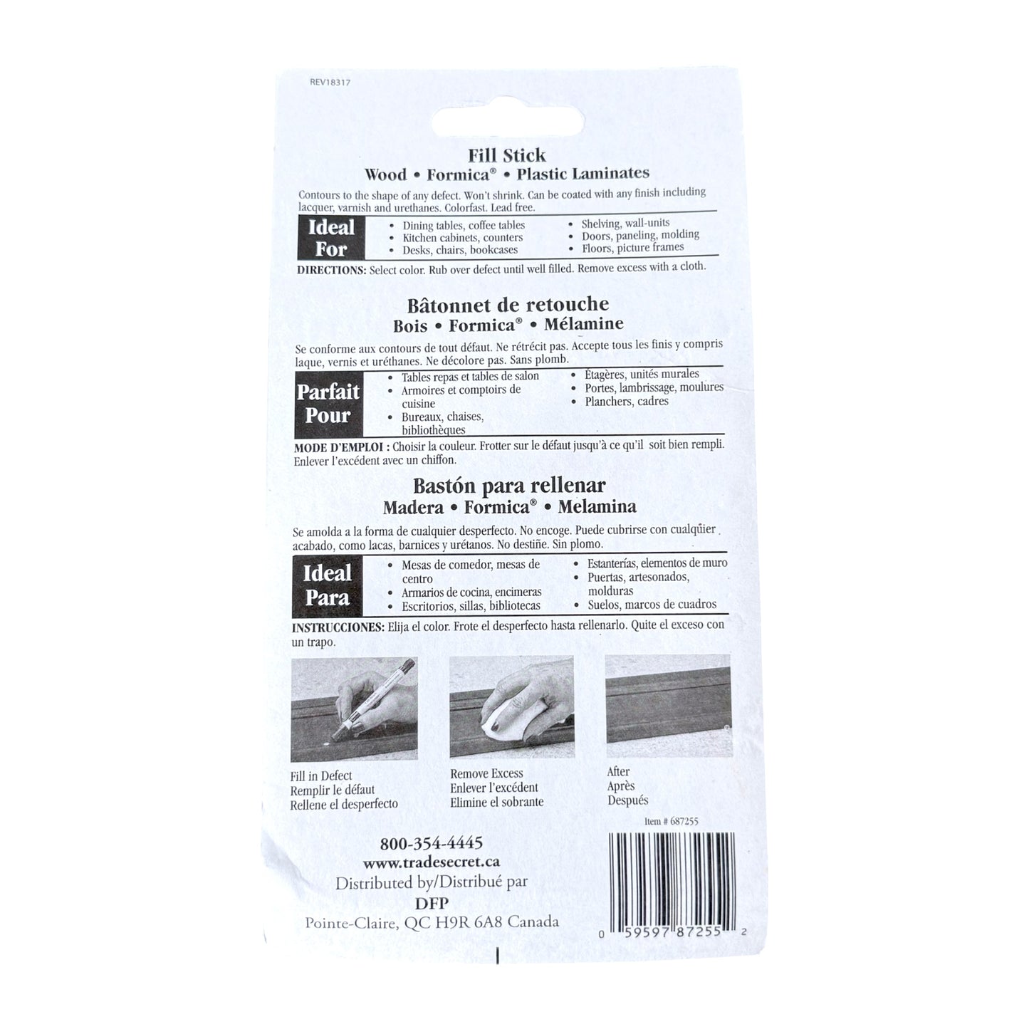Trade Secret 6-Pack Wood Fill Sticks Pro Set