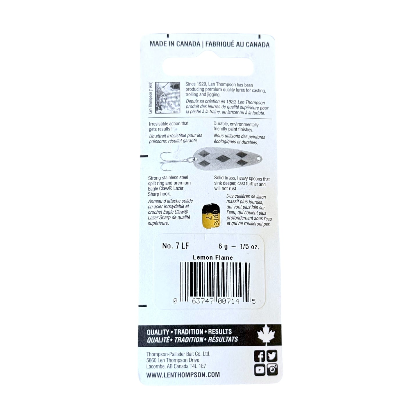 Len Thompson Yellow Lemon Flame Spoon - 6g (1/5oz)