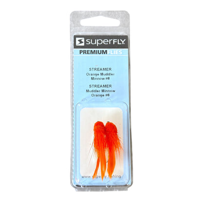 Superfly Streamer Orange Muddler Minnow #6 2-Pack