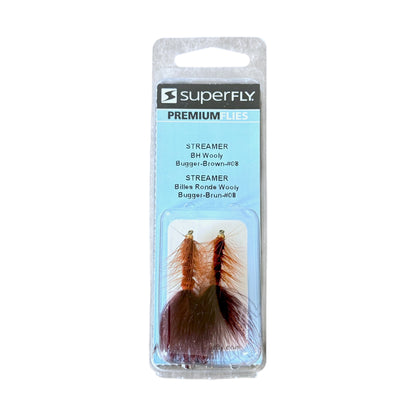 Superfly Streamer BH Wooly Bugger Brown #8 2-Pack