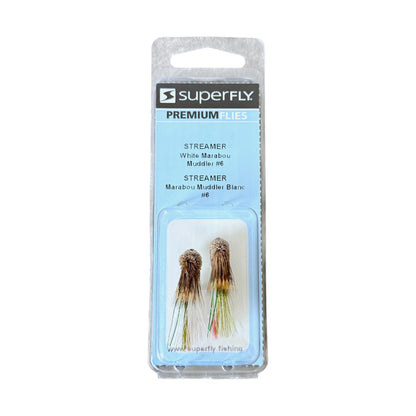 Superfly Streamer White Marabou Muddler #6 2-Pack