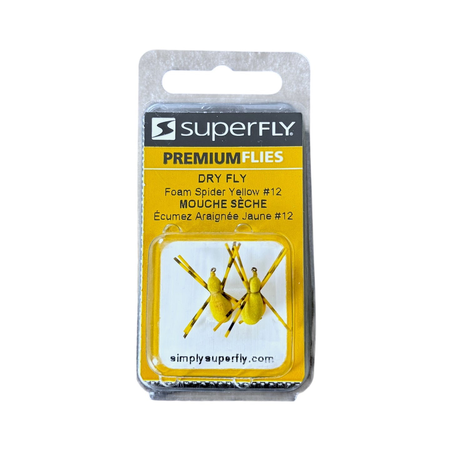 Superfly Dry Fly Foam Spider Yellow #12 2-Pack