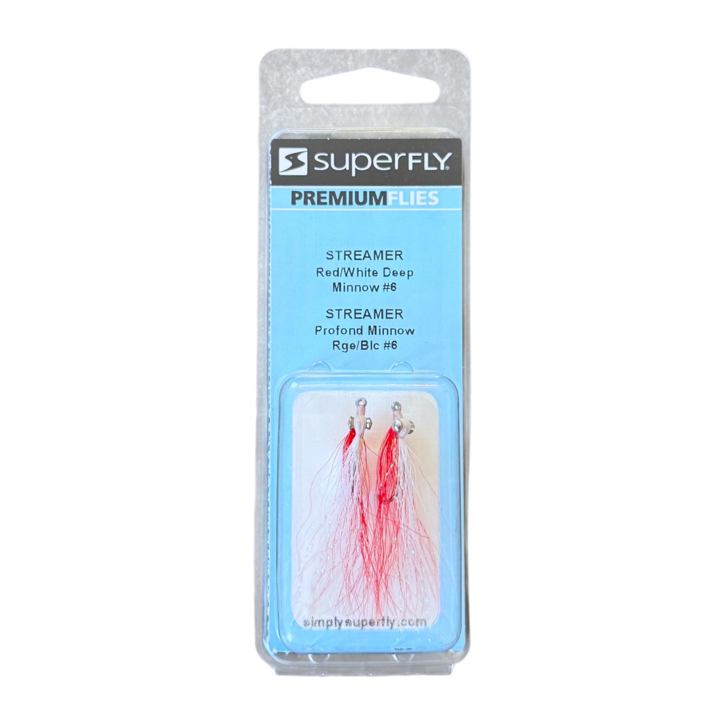 Superfly Streamer Red/White Deep Minnow #6 2-Pack