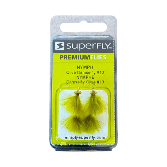 Superfly Nymph Olive Damselfly Bead Eye #10 2-Pack