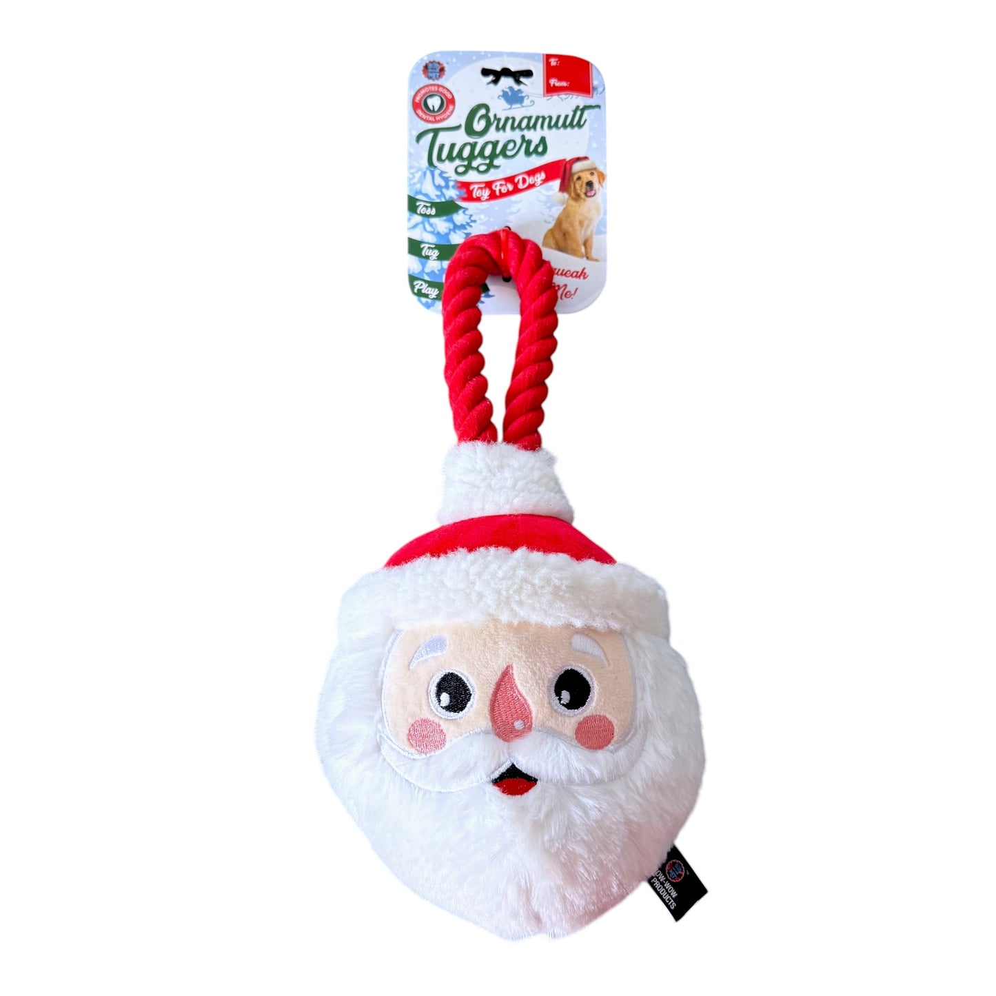 Santa Plush with Rope Dog Toy