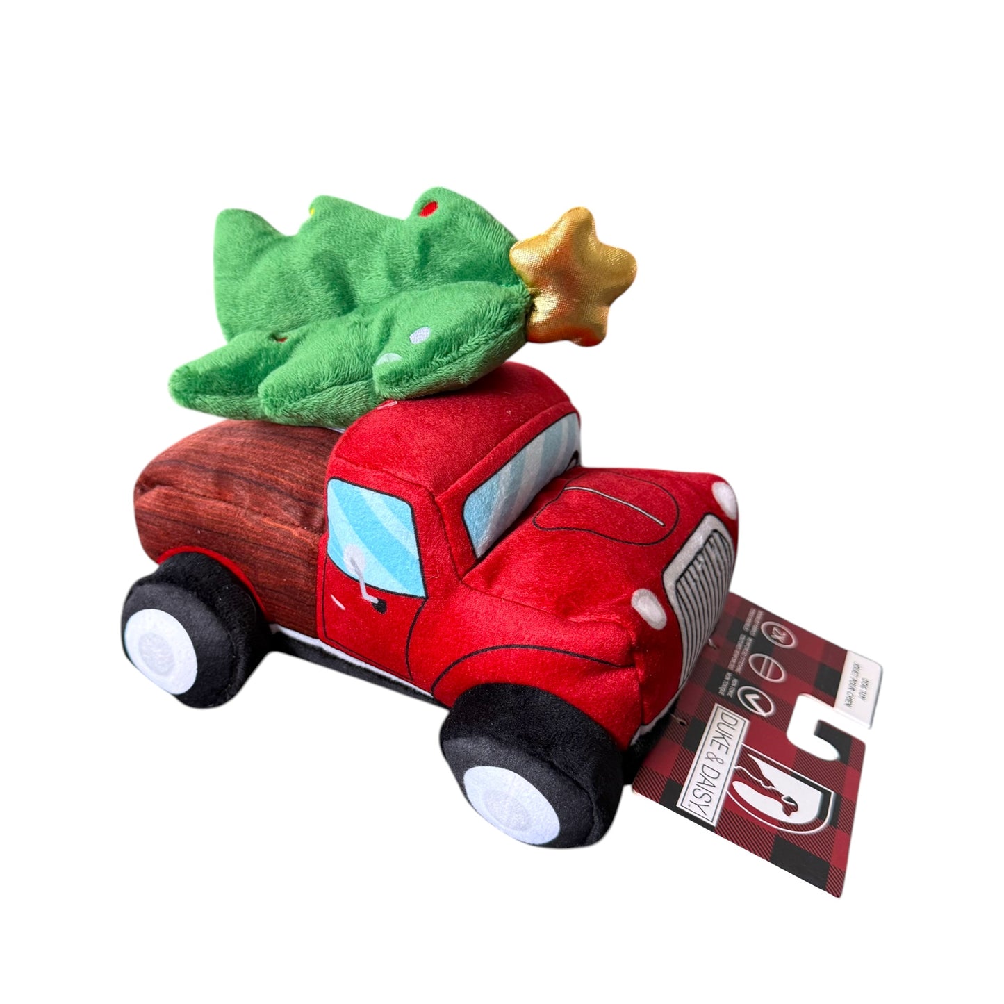 Duke & Daisy 7.5" Christmas Truck with Detachable Tree Dog Toy