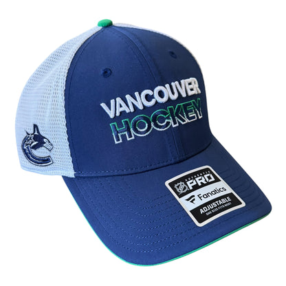 Vancouver Canucks Fanatics Authentic Pro Rink Structured Adjustable Cap