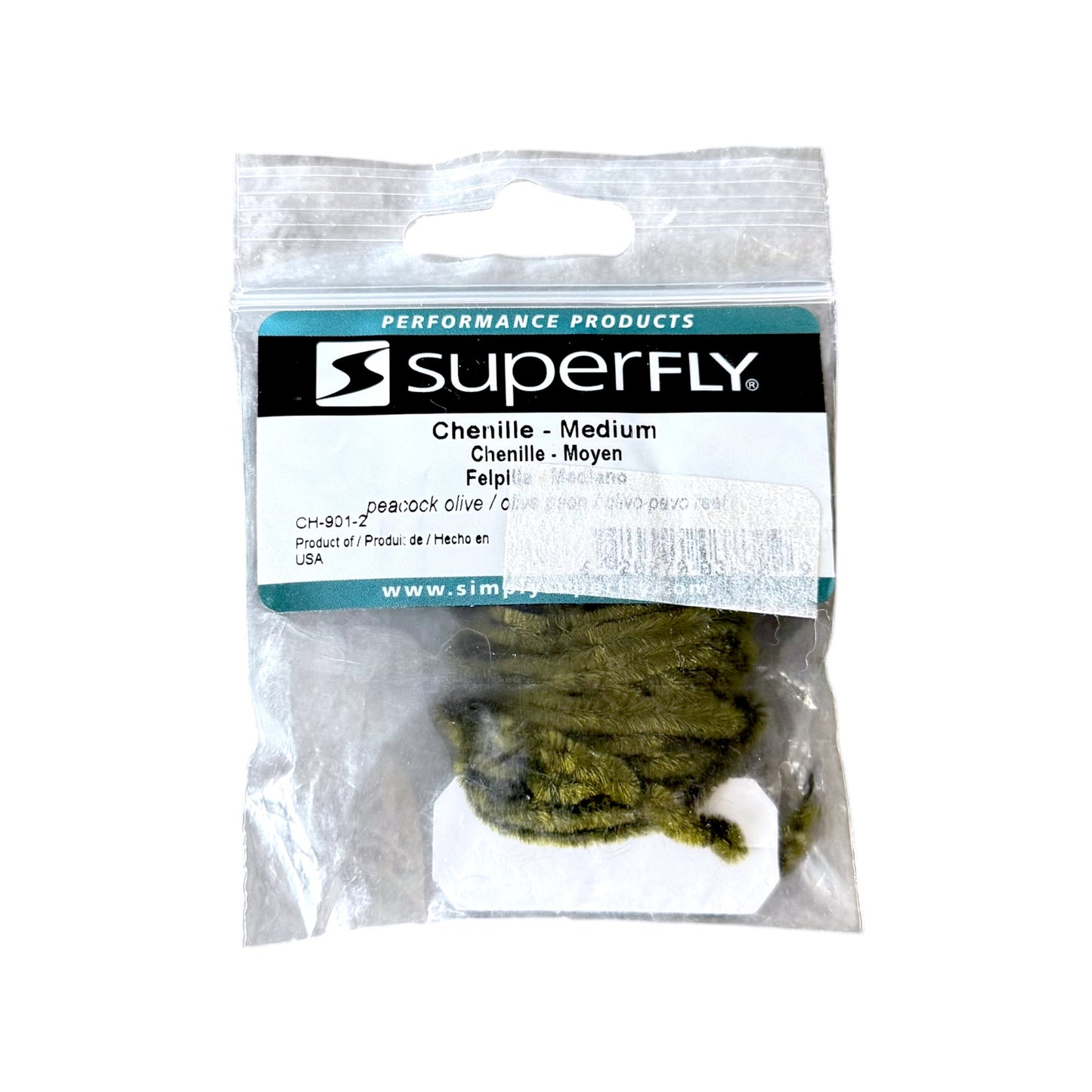 Superfly Chenille Medium - Peacock Olive
