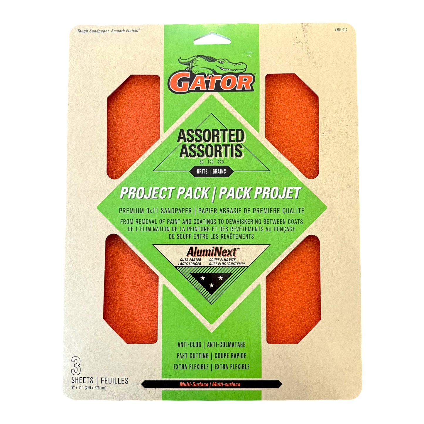 Assorted Project Pack Premium 9" x 11" Sandpaper Sheets 3-Pack