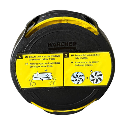 Karcher car window scraper with instructions on a white background
