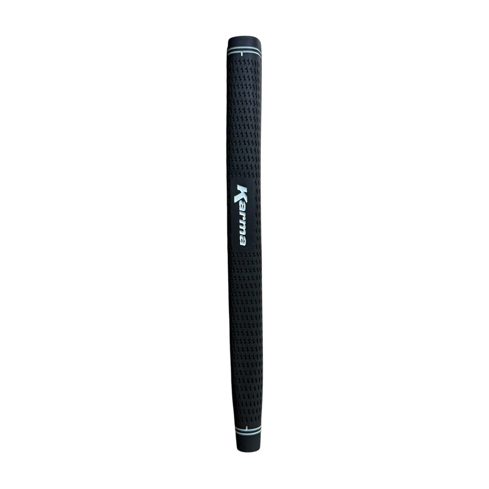 A black Karma Velour Black Paddle Putter Grip shown on a white background