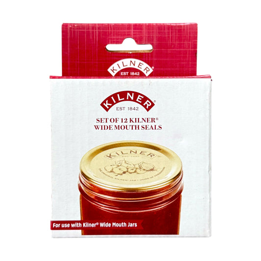 Box of 12 Kilner Wide Mouth Seals on a white background 