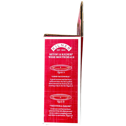 Side view of a box of Kilner Wide Mouth Seals on a white background