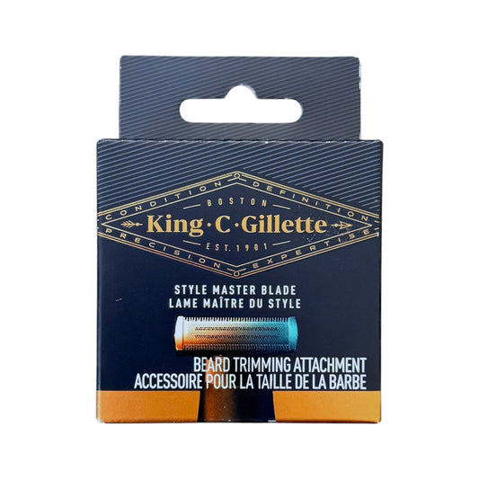 King C. Gillette beard trimming attachment packaging on a white background
