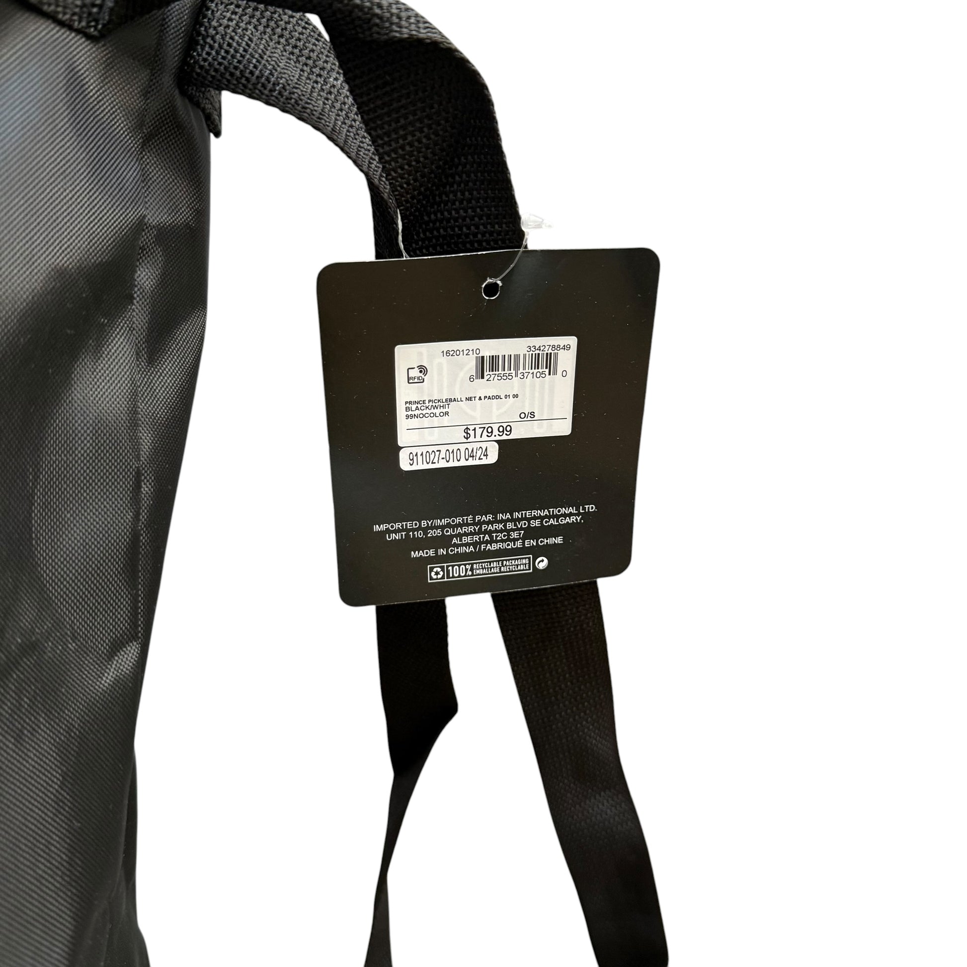 Sale tag for a Prince Pickleball Net & Paddle Set which includes a portable net, paddles, pickleballs, and carrying bag for recreational outdoor play. Shown on a white background.