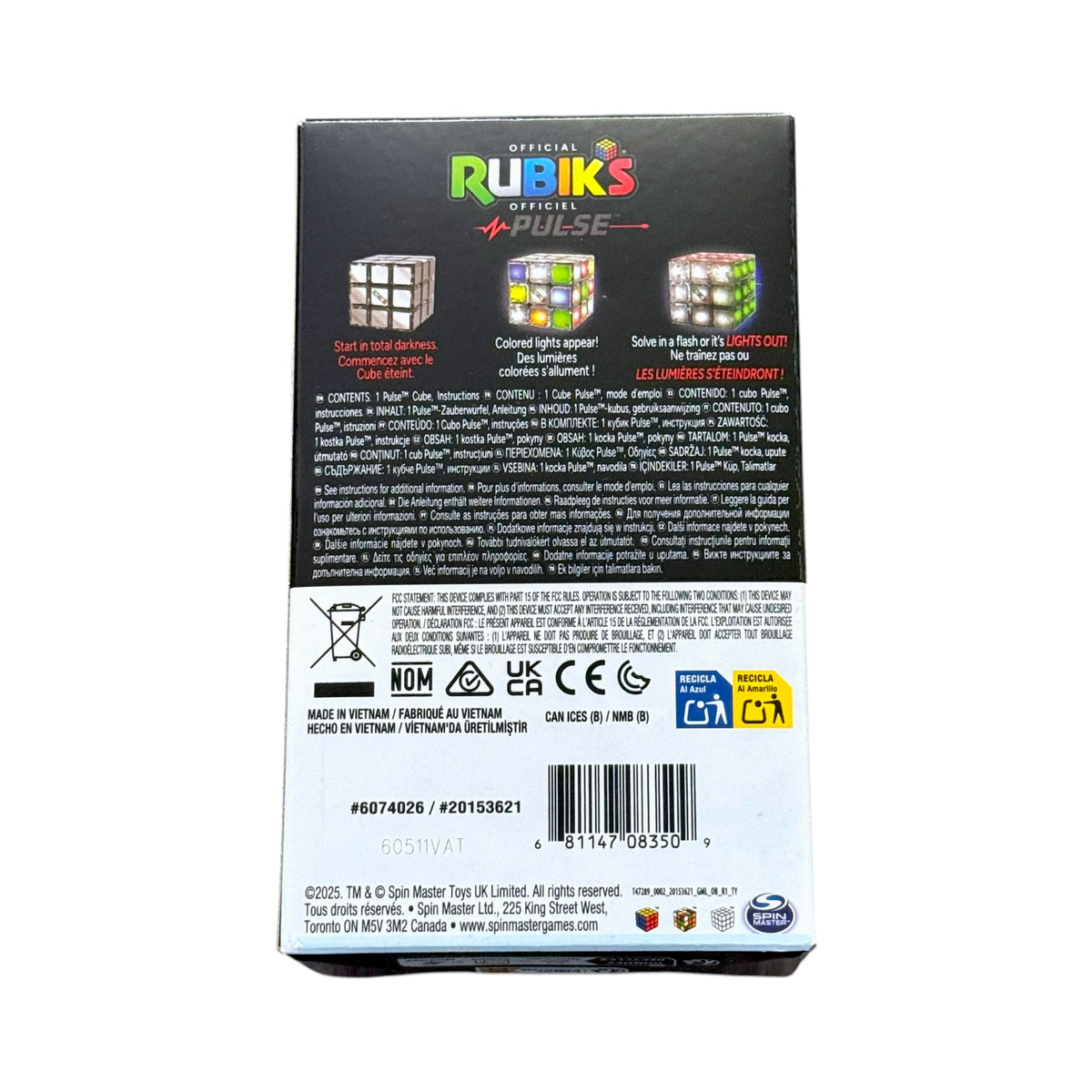Photo shows a Rubik's Cube Pulse puzzle cube in retail packaging. Shown on a white background