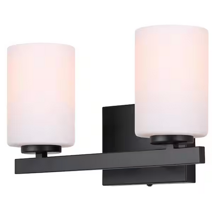 Canarm Jae 13.5" 2-Light Matte Black Vanity Light