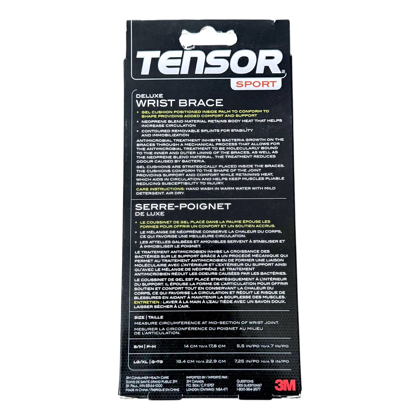 Tensor Sport Deluxe Wrist Brace packaging on a white background