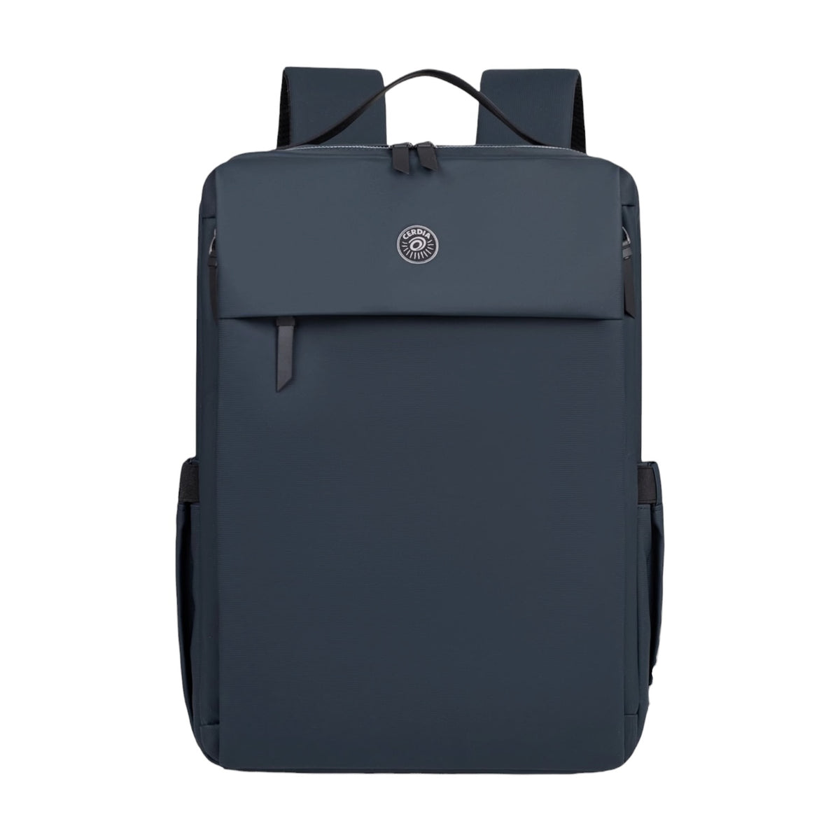 Photo of a Travel Laptop Backpack in a Navy blue colour. Shown on a white background.