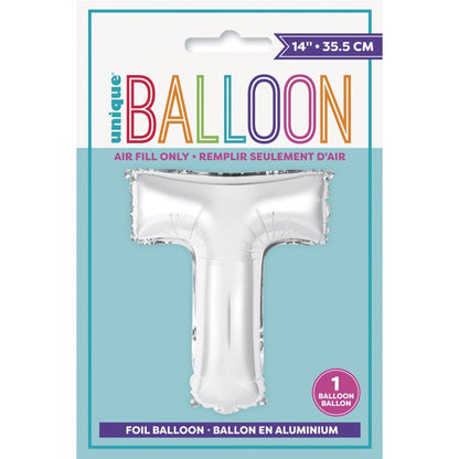 Unique 14" Air Fill Foil Silver Letter Balloons