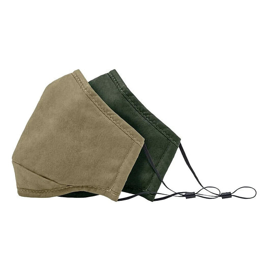 BondStreet adult reusable face masks: solid khaki and dark green mask pair with ear loops.
