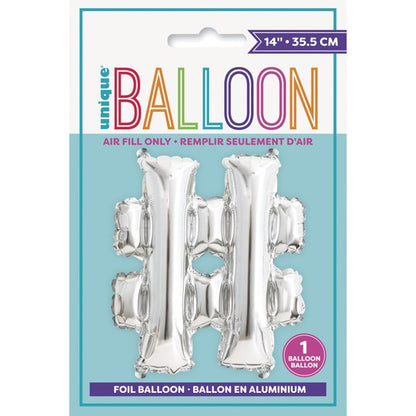 Unique 14" Air Fill Foil Silver Letter Balloons