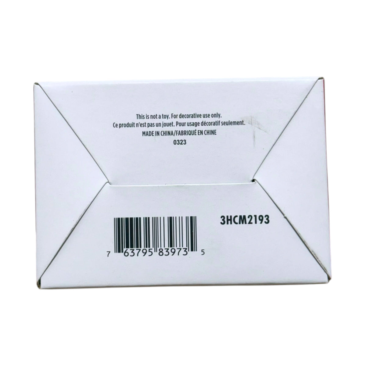 Bottom of Hallmark Iron Throne ornament box showing model 3HCM2193 and UPC 763795839735.