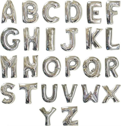 Unique 14" Air Fill Foil Silver Letter Balloons