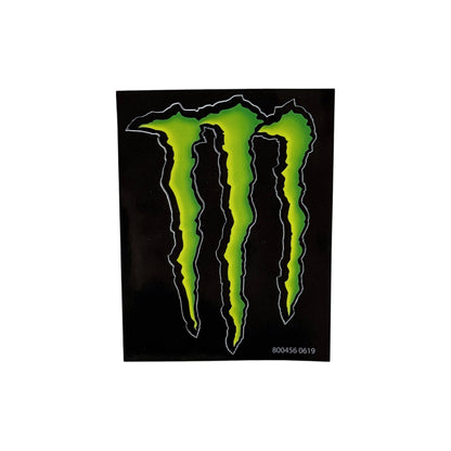 Monster Energy drink logo sticker on a black background