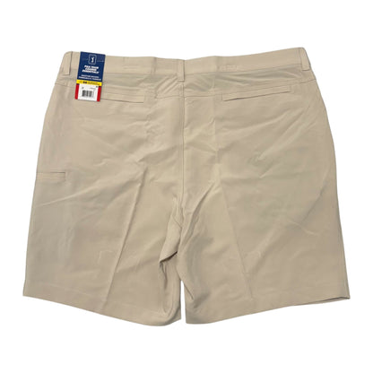 pga tour course essentials mens golf shorts light stone back back view